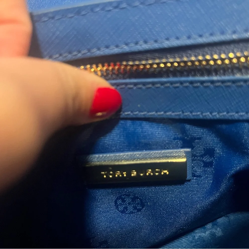 Tory Burch Blue Crossbody Leather Bag - Picture 4 of 6